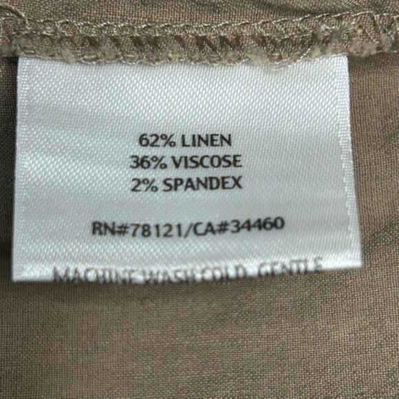 Eileen Fisher Women's Size PM Linen Blend Slim Leg Crop Pants Brown - Picture 7 of 7